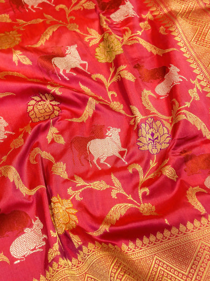 Banarasi Pure Katan Silk Shikargah Saree