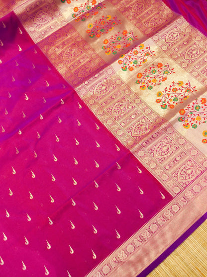 Banarasi Katan Silk Paithani Saree With Buti work