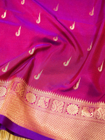 Banarasi Katan Silk Paithani Saree With Buti work