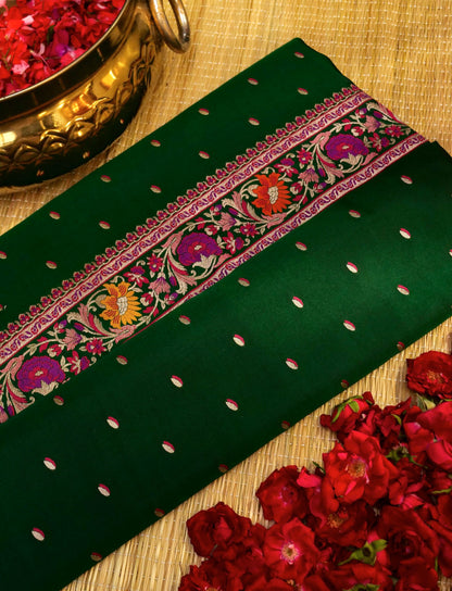 Banarasi Katan Silk Saree with Meenakari work on Border