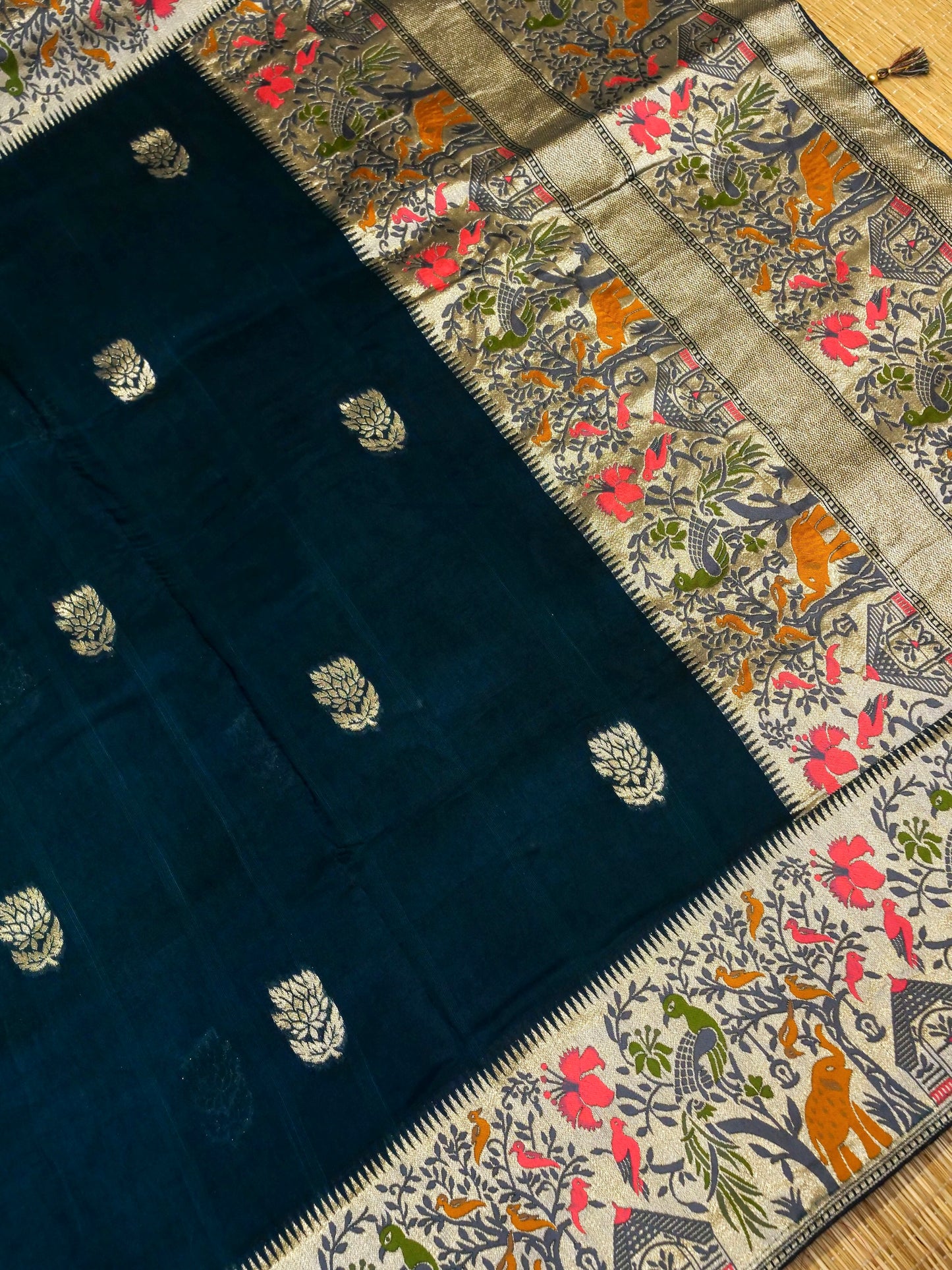 Banarasi Silk Saree with Floral Border Design