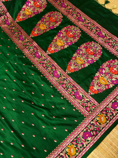 Banarasi Katan Silk Saree with Meenakari work on Border