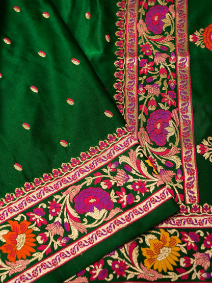 Banarasi Katan Silk Saree with Meenakari work on Border