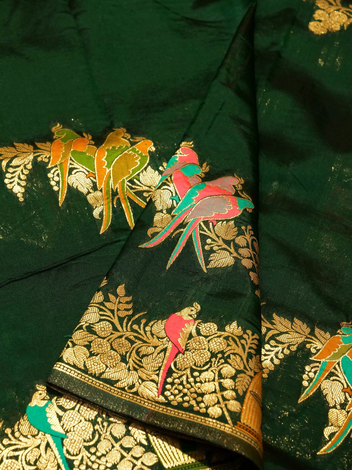 Banarasi Silk Saree with Paithani Stripe Work