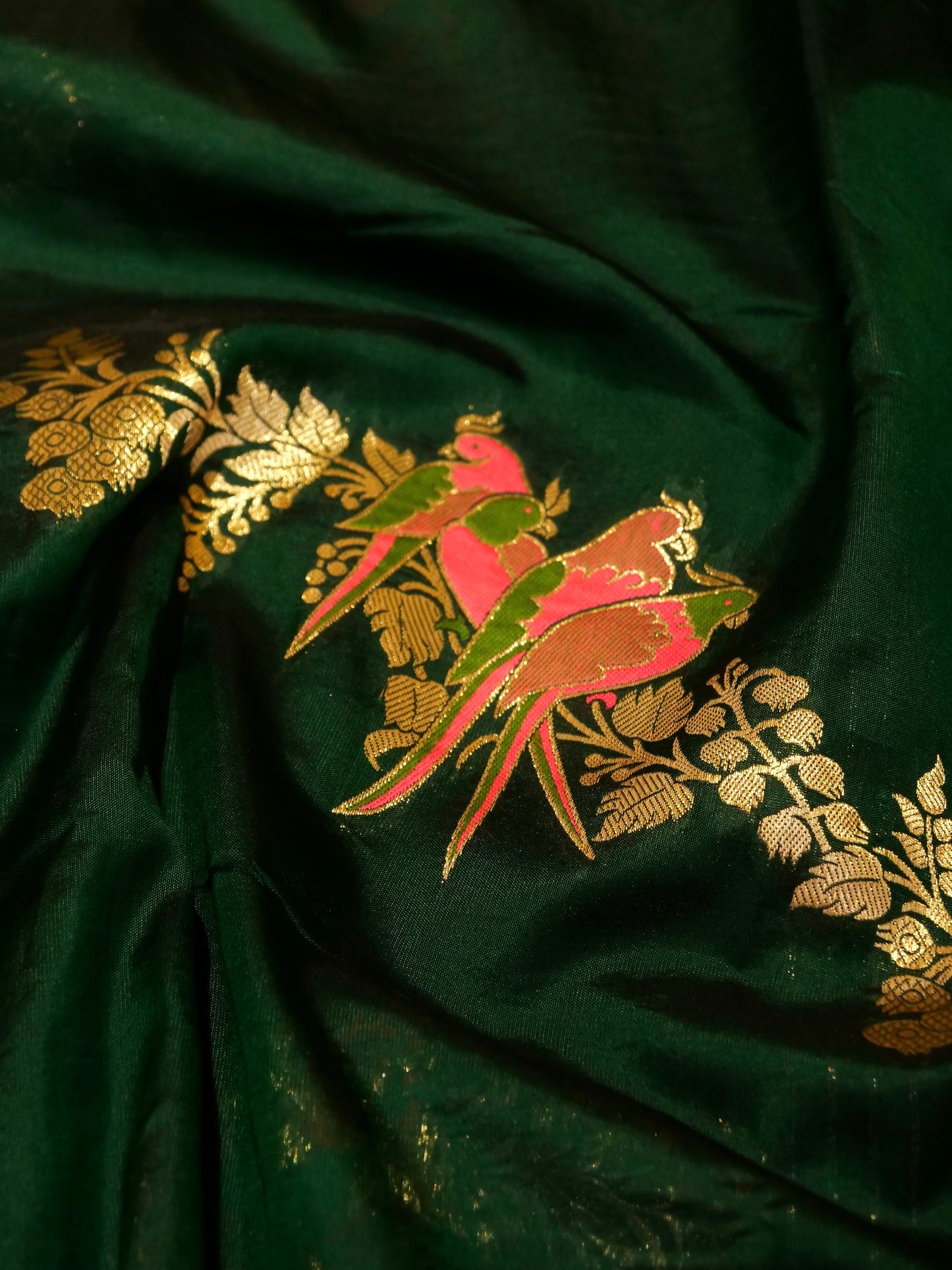 Banarasi Silk Saree with Paithani Stripe Work