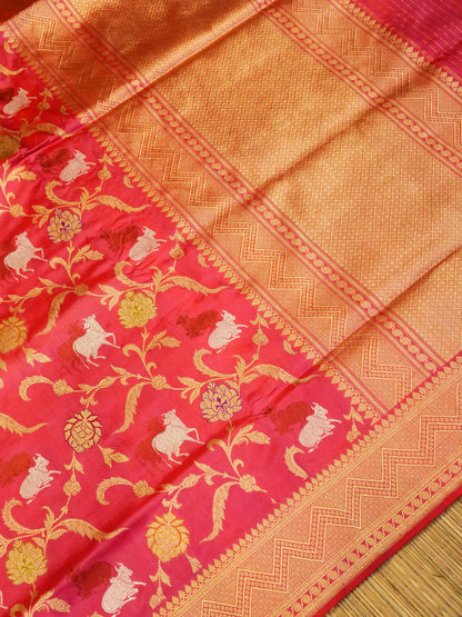 Banarasi Pure Katan Silk Shikargah Saree