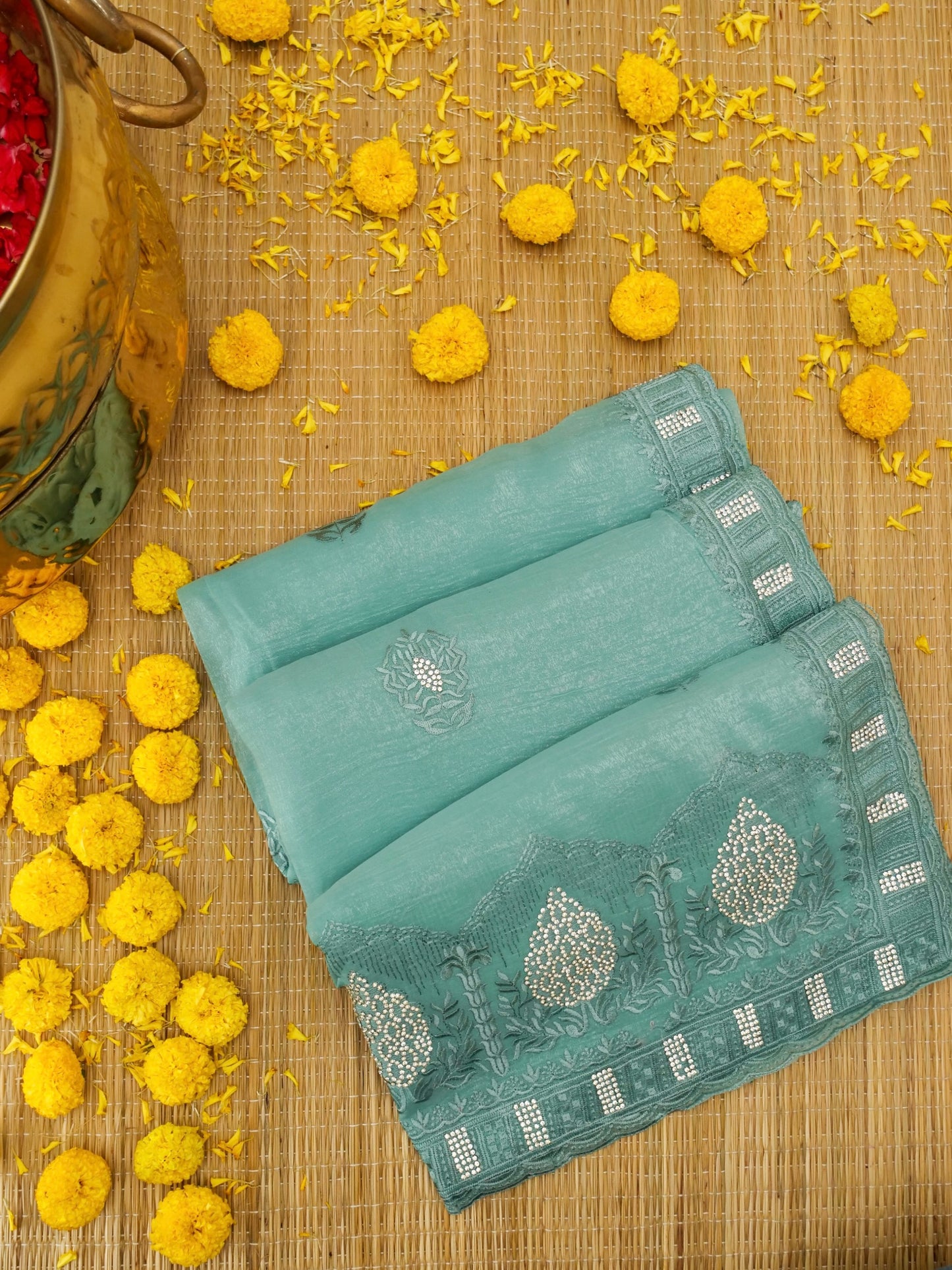 Soft Silk Saree with Embroidery Work