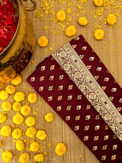 Banarasi Katan Silk Saree With allover buti Work