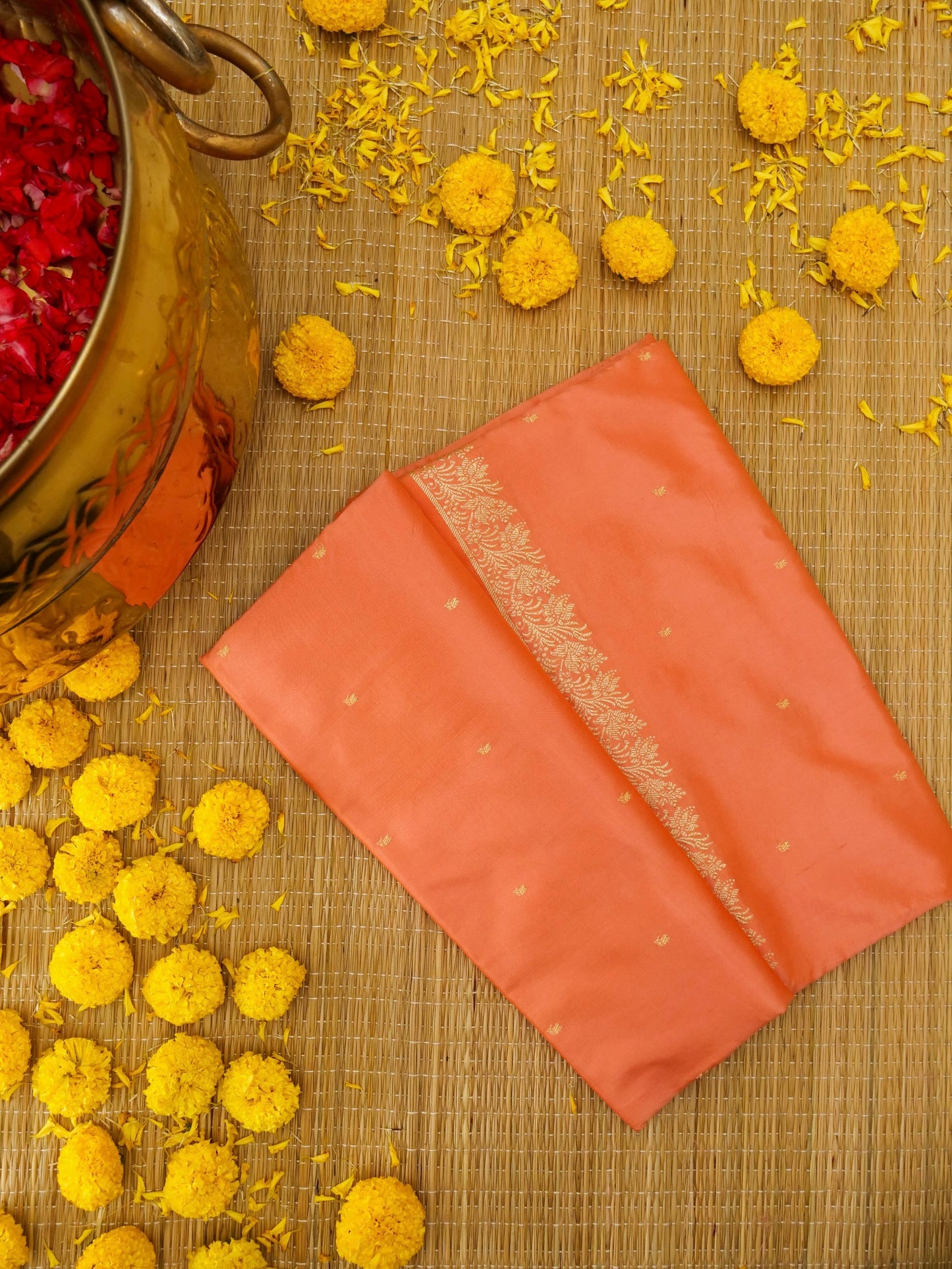 Pure Banarasi Katan Silk Saree with allover buti work