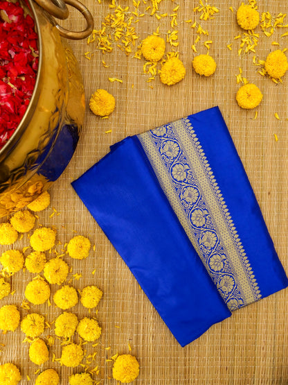 Royal Blue Pure Banarasi Katan Silk Saree