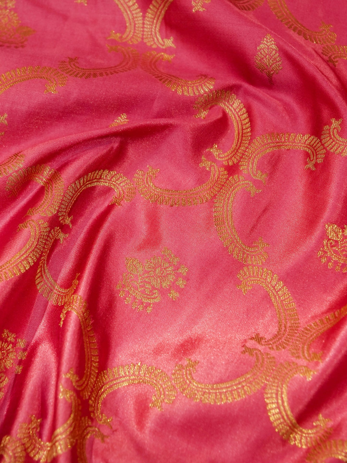 Pink Banarasi Katan Silk Saree with All Over Jaal Buti Work