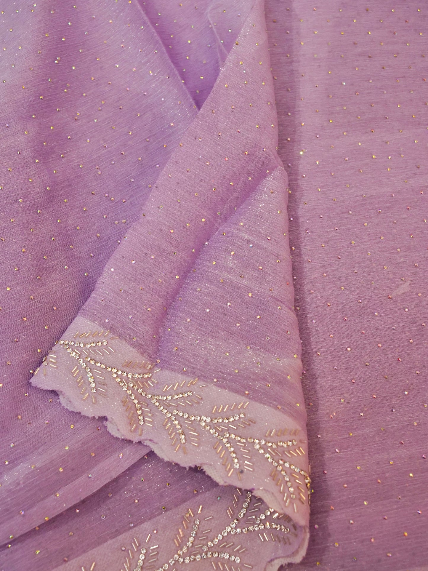 Soft Silk Fancy Saree with stone work