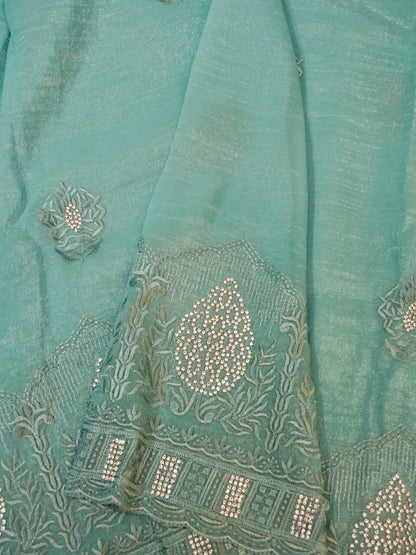 Soft Silk Saree with Embroidery Work