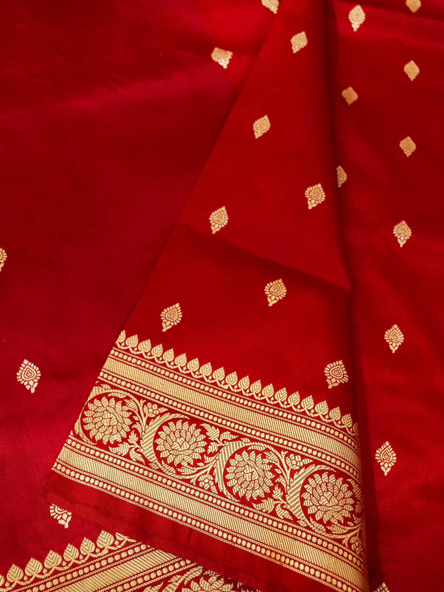 Pure Banarasi Katan Silk Saree with Allover Buti Work