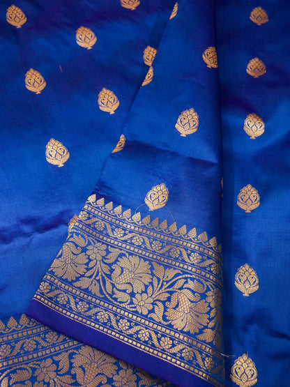 Pure katan Banarasi Silk Saree with Allover Buti work