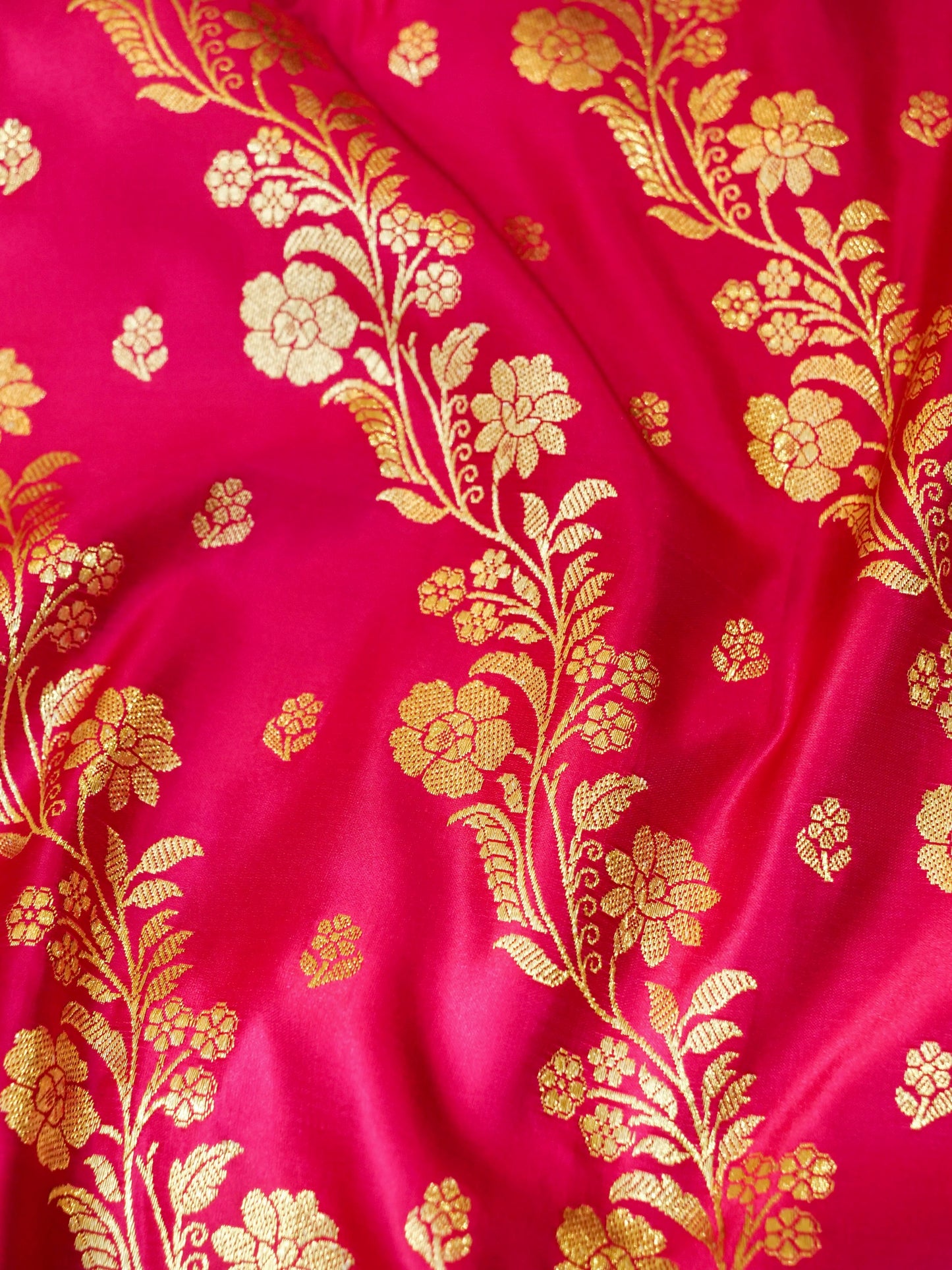 Banarasi Katan Silk Saree With Stripe Zari Work and Buti