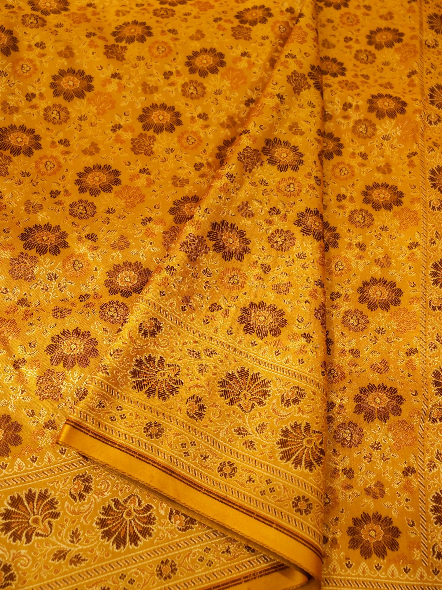 Banarasi Silk Saree With Floral Work Allover