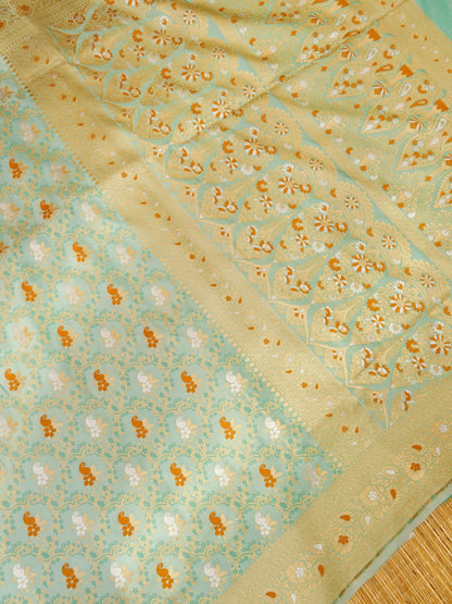 Banarasi Katan Silk Saree with allover Jaal and Buti Work