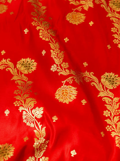 Banarasi Katal Silk Saree With Zari Stripe work and Buti