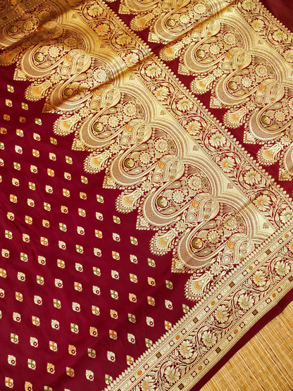 Banarasi Katan Silk Saree With allover buti Work