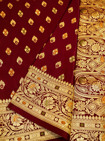 Banarasi Katan Silk Saree With allover buti Work